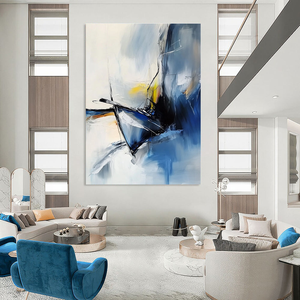 Abstract Sailing Boat for Nautical - Themed Home & Coastal Café STSC645