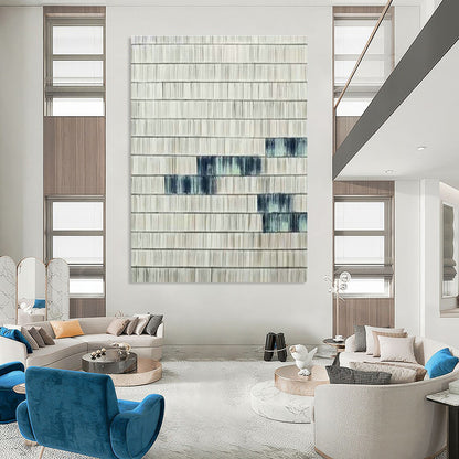 Gray - White Striped Art for Modern Office Meeting Room & Minimalist Home Library DLZ1040