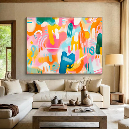 Colorful Playful Abstract Art for Creative Studio & Family Game Room SC483
