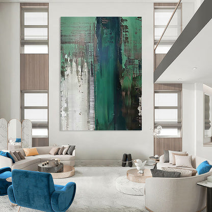 Green - Gray Abstract Art for Modern Office & Industrial - Style Loft DLZ0674