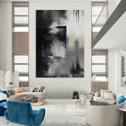 Black - White Abstract Art for Industrial Office Reception Areas DLZ0076
