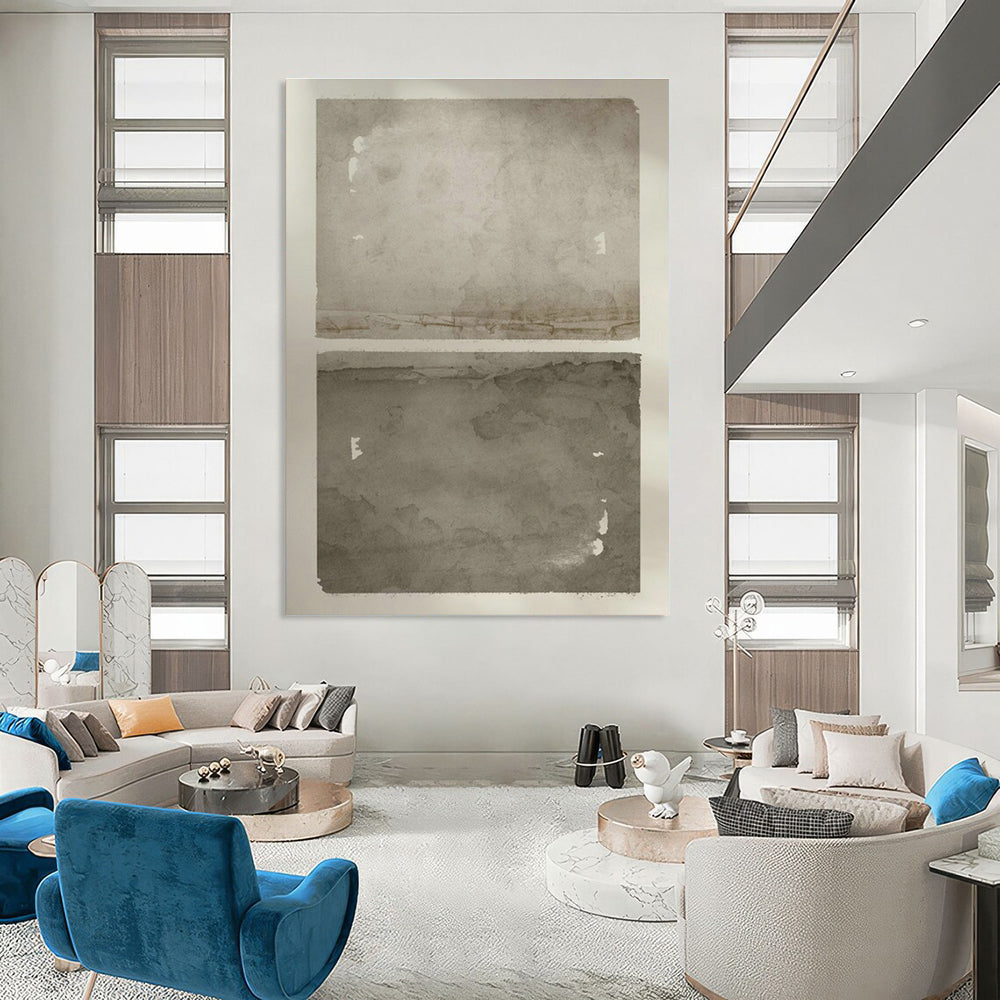 Dual - Tone Grey Textured Art for Modern Gallery & Monochrome Café DLZ1366