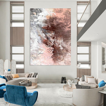 Pink - Brown Abstract Art for Feminine - Themed Fashion Boutique Fitting Rooms DLZ0043