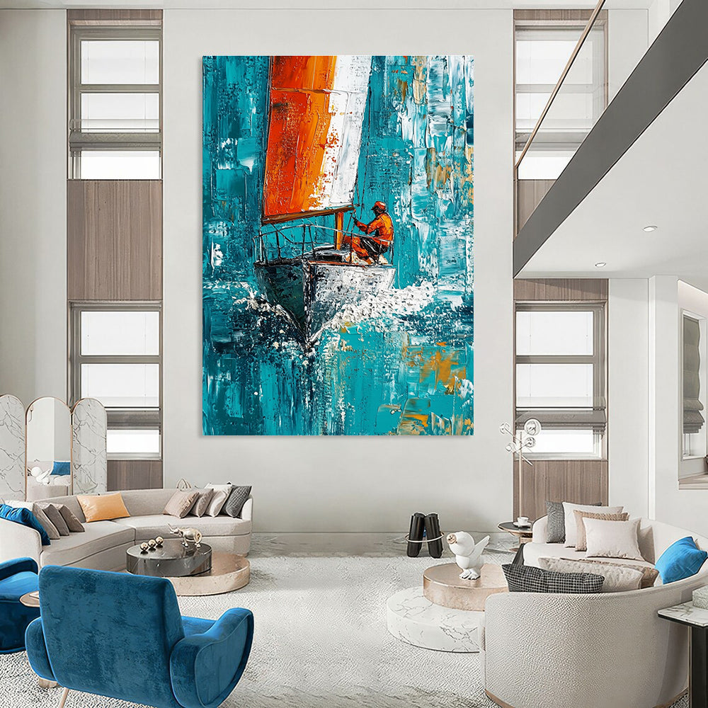 Sailor on the Sea Art for Nautical Sports Club & Adventurous Home Living Room STSC1418