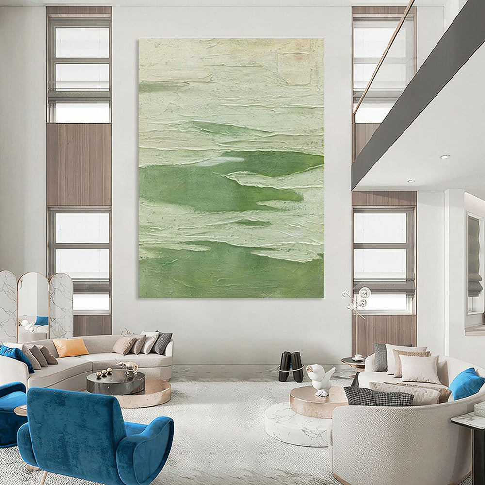 Light Green Textured Abstract Art for Eco - Friendly Home & Botanical Shop DLZ1234