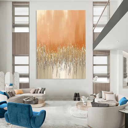 Glittering Orange and Gold for Luxury Hotel Lobby & Glamorous Home Entrance STSC980
