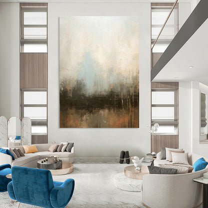 Gray - Blue Hazy Abstract Art for Minimalist Bedroom & Calm Wellness Center DLZ0745