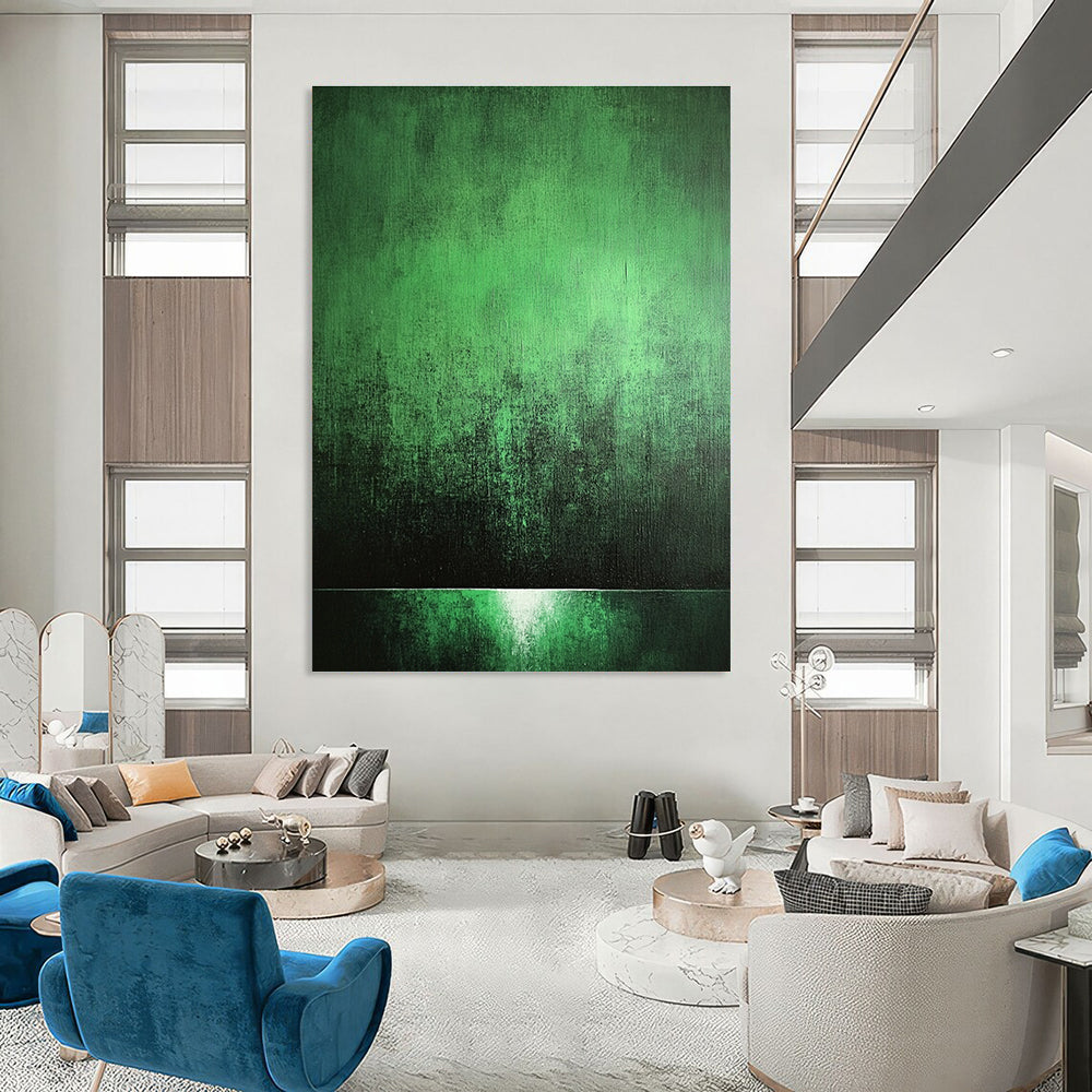 Gradient Green Abstract for Minimalist Home Bedroom & Nature - themed Art Café STSC1007