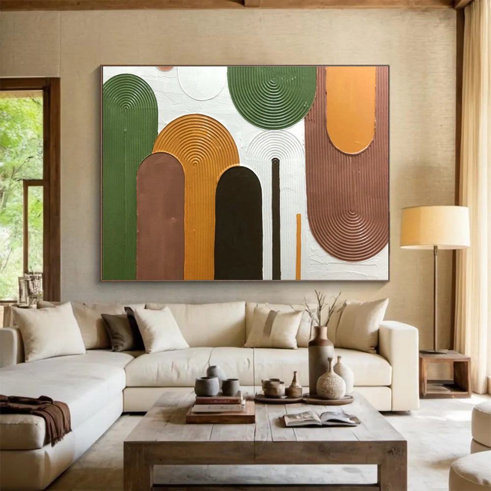 Textured Geometric Abstract Art for Contemporary Entryway DLZ2977