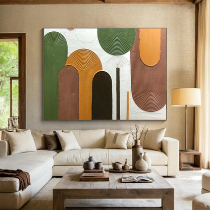 Textured Geometric Abstract Art for Contemporary Entryway DLZ2977