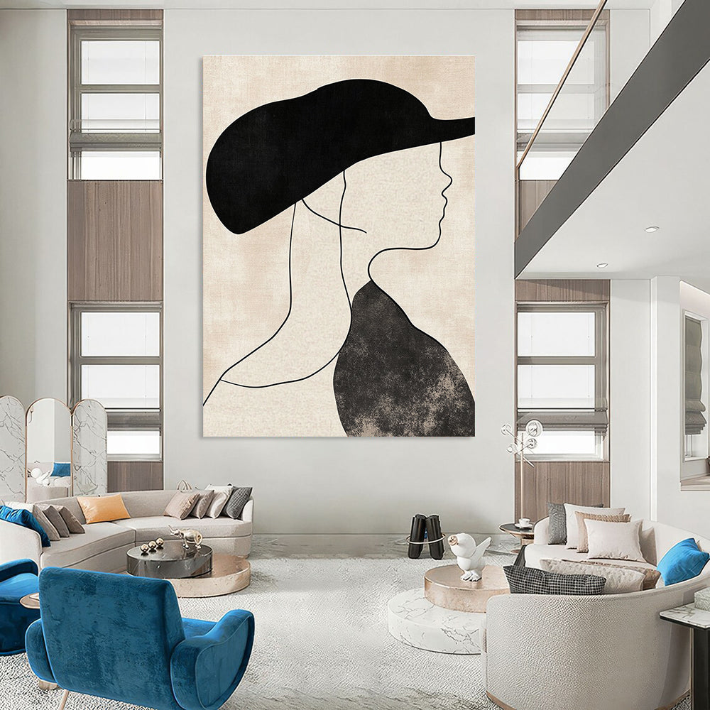 Woman with Black Hat Art for Fashion - Forward Boutique & Art - Decorated Dressing Room STSC1333