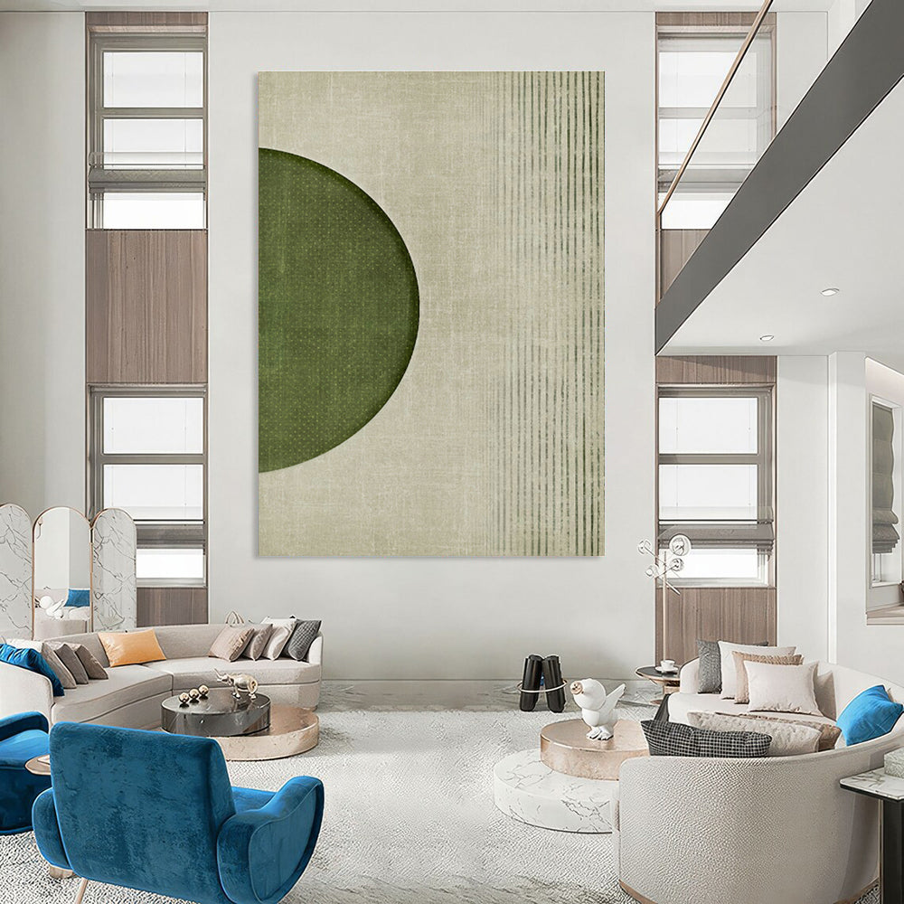 Reverse Green Circle Art for Contemporary Bedroom & Design - Focused Office DLZ1368