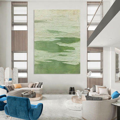Light Green Textured Abstract Art for Eco - Friendly Home & Botanical Store DLZ1224