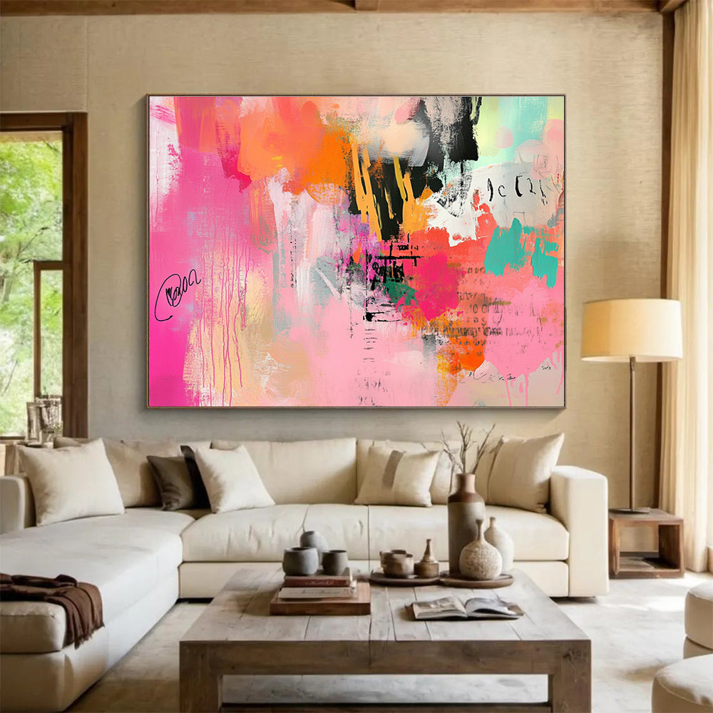 Pink Abstract Fusion Art for Chic Boutique & Trendy Art Gallery SC309