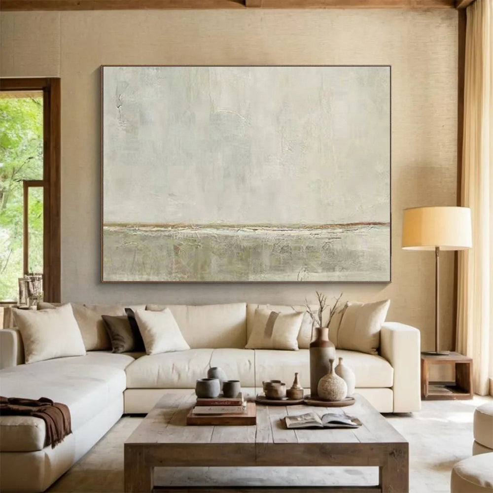 Minimalist Gray - White Abstract Art for Calm Therapy Office Waiting Rooms DLZ3120