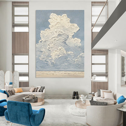 Cloud - Sea Abstract Art for Coastal Home & Wellness Center DLZ1149