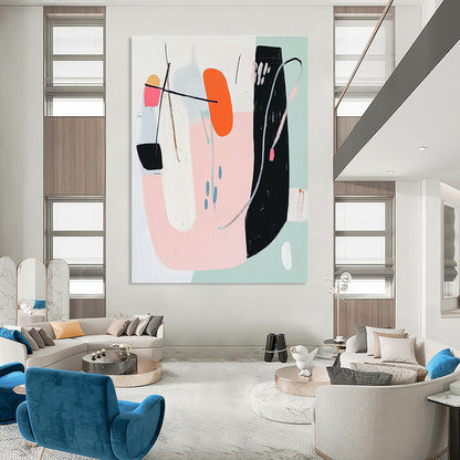 Pastel Abstract Composition for Feminine - Inspired Bedroom & Whimsical Boutique STSC614
