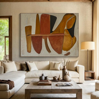 Brown - Black Geometric Abstract Art for Contemporary Art Galleries DLZ2478