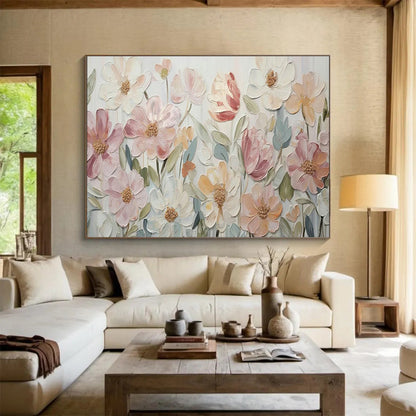 Pastel Floral Relief Art for Charming Nursery Decor DLZ3057