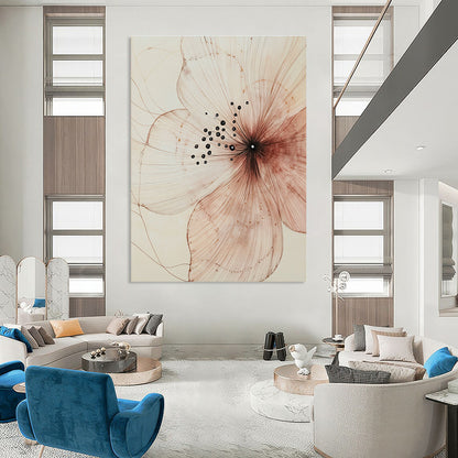 Delicate Flower Drawing for Botanical Illustration Studio & Minimalist Home Bedroom STSC948