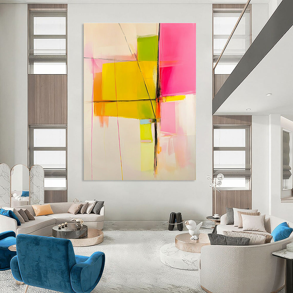 Geometric Color Block Abstract for Creative Office Space & Modern Art Gallery Foyer STSC443