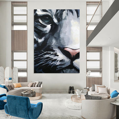 Close - up Tiger Face Art for Wildlife - Themed Library & Bold Home Office DLZ2154