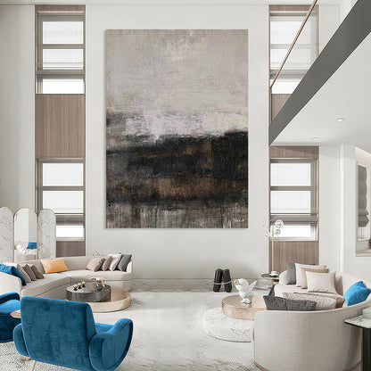 Gray - Black Textured Abstract Art for Industrial Loft & Minimalist Office DLZ1880
