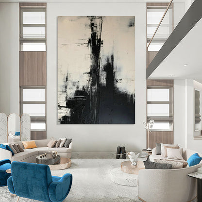 Black - White Abstract Art for Industrial Loft & Contemporary Art Space DLZ1268