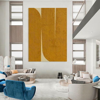 Yellow - White Textured Abstract Art for Modern Office & Art Gallery DLZ1251