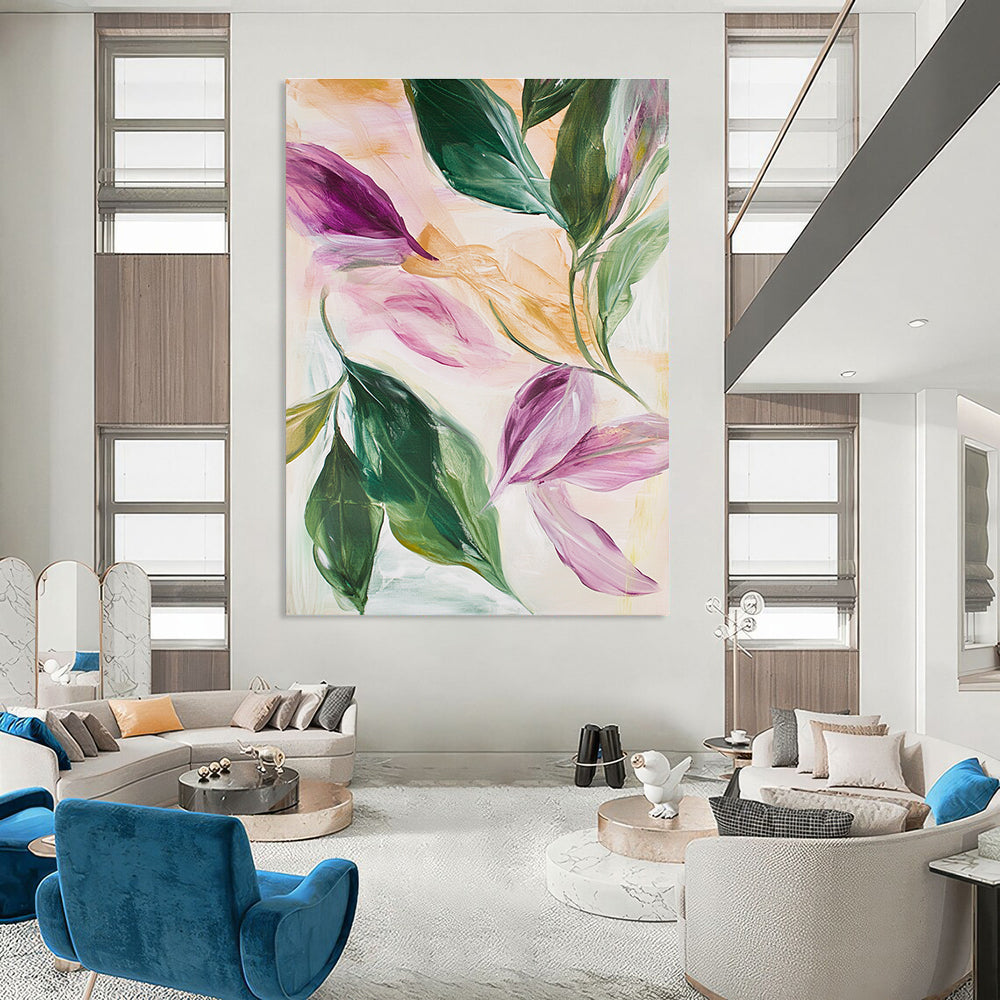 Floral Abstract Leaves for Feminine - Inspired Café & Botanical - Themed Home STSC595