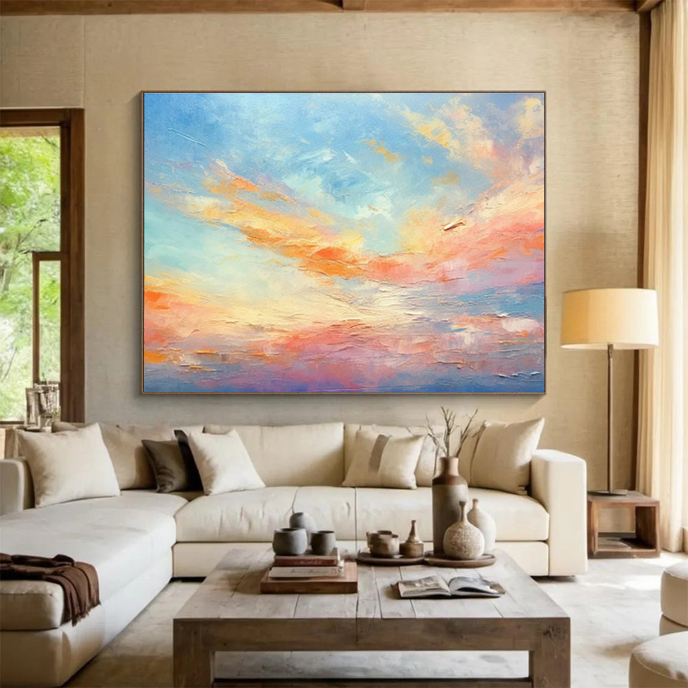 Colorful Sky Oil Painting for Bohemian - Style Bedrooms DLZ2500