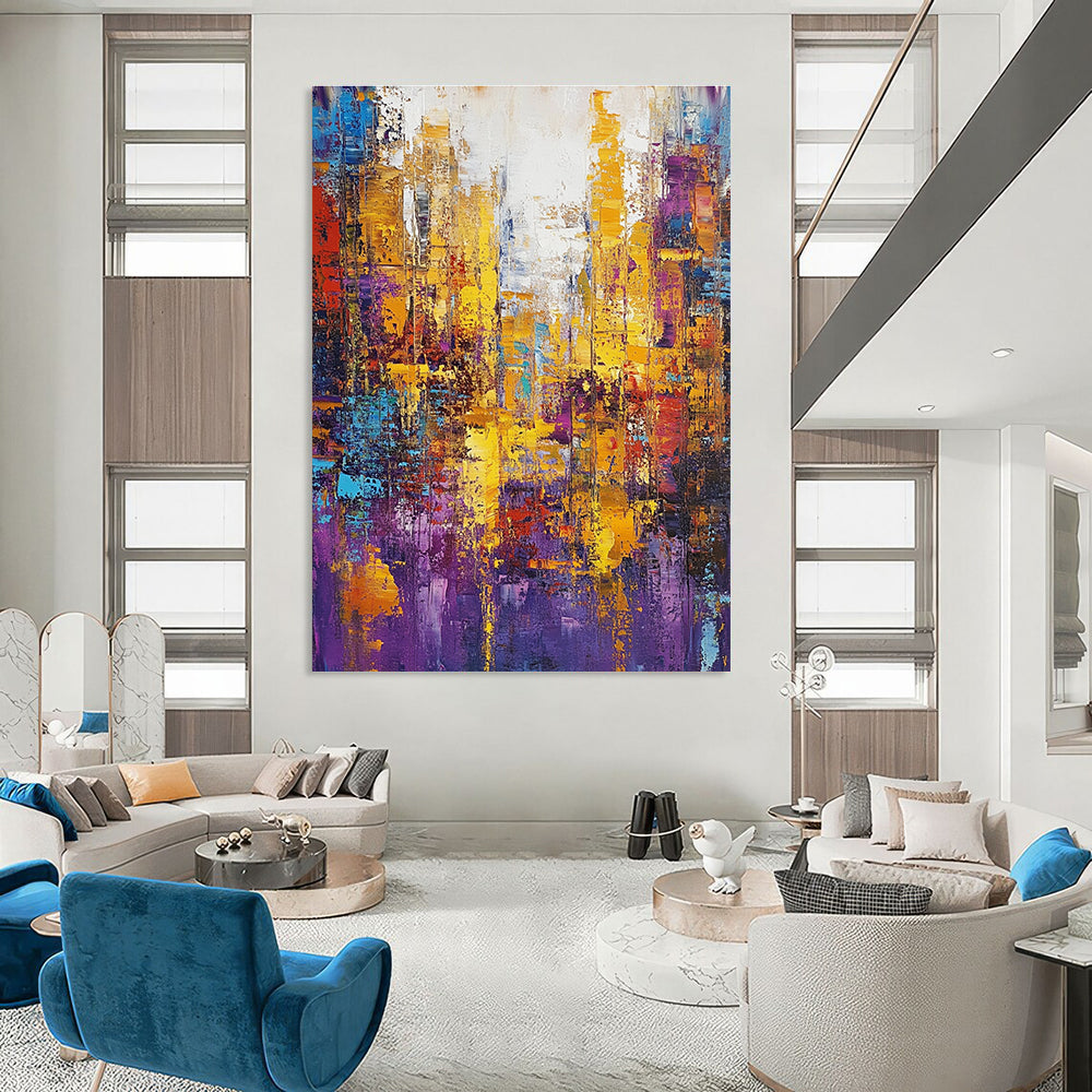 Colorful Abstract Cityscape for Modern Hotel Lobby & Urban Art Gallery STSC160