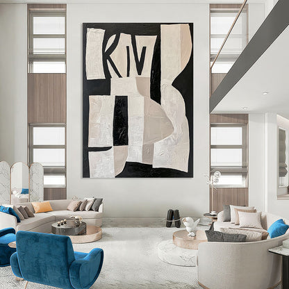 Black and White Collage - like Abstract for Avant - Garde Home & Art - Centric Library STSC313