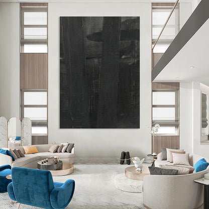 Dark Gray Abstract Art for Sophisticated Library & Home Bedroom DLZ1162