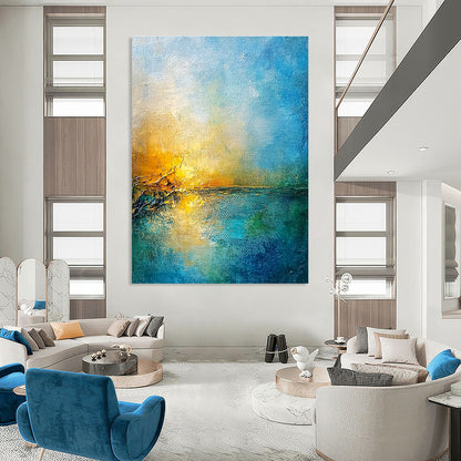 Abstract Sunset Over Water for Coastal Home Bedroom & Beachfront Resort Restaurant STSC165