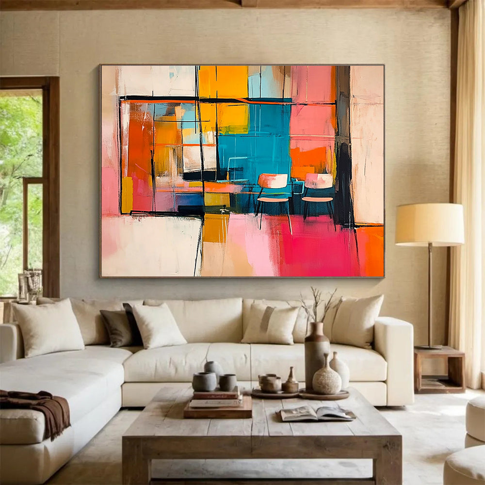 Abstract Interior Scene Art for Modern Apartment Living Room & Creative Café SC336