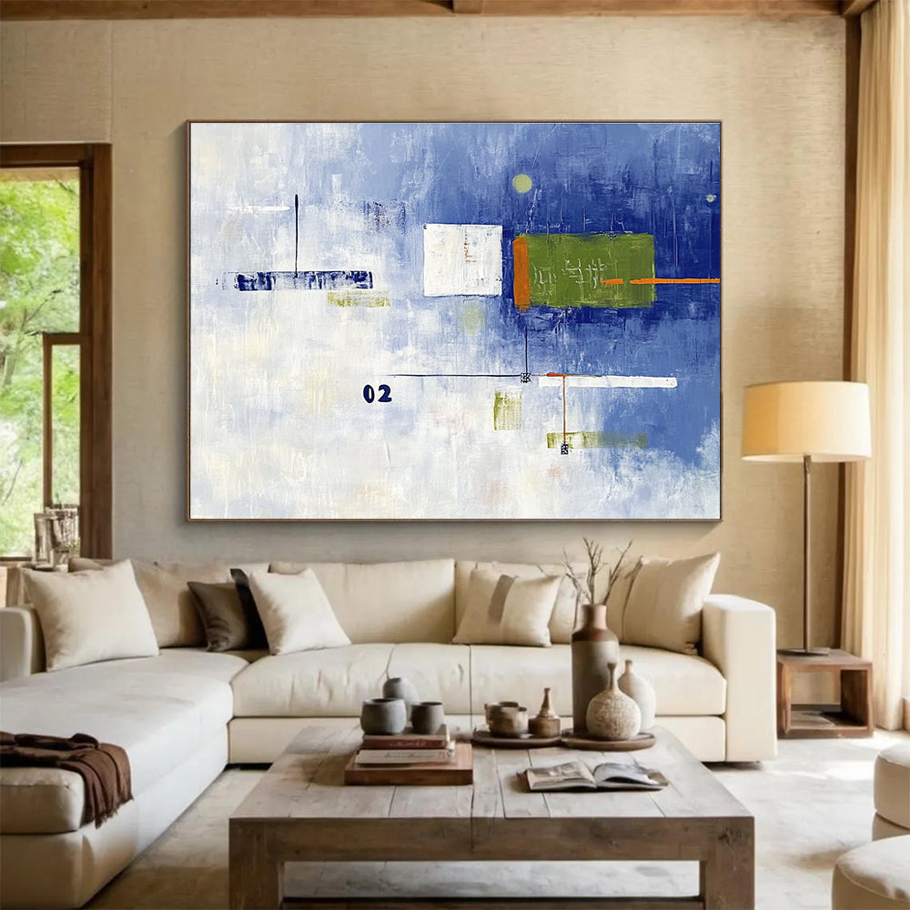 Blue - Toned Abstract Art for Creative Workshop & Nautical - Themed Restaurant SC493