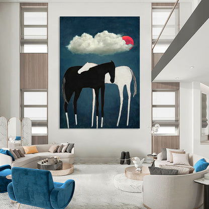 Folk - Inspired Horse Art for Country Cottage & Equestrian Art Gallery DLZ1425