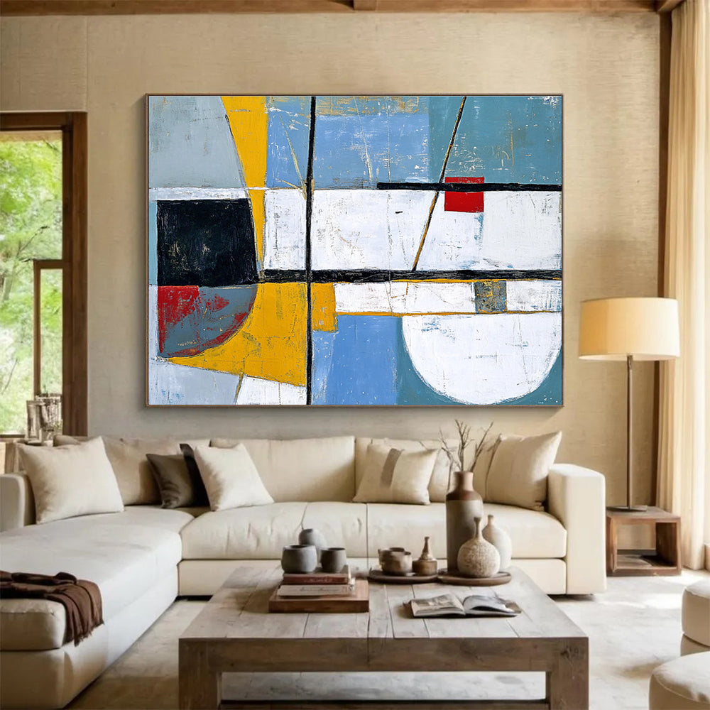 Geometric Color Block Composition Art for Contemporary Office & Architectural Firm SC391