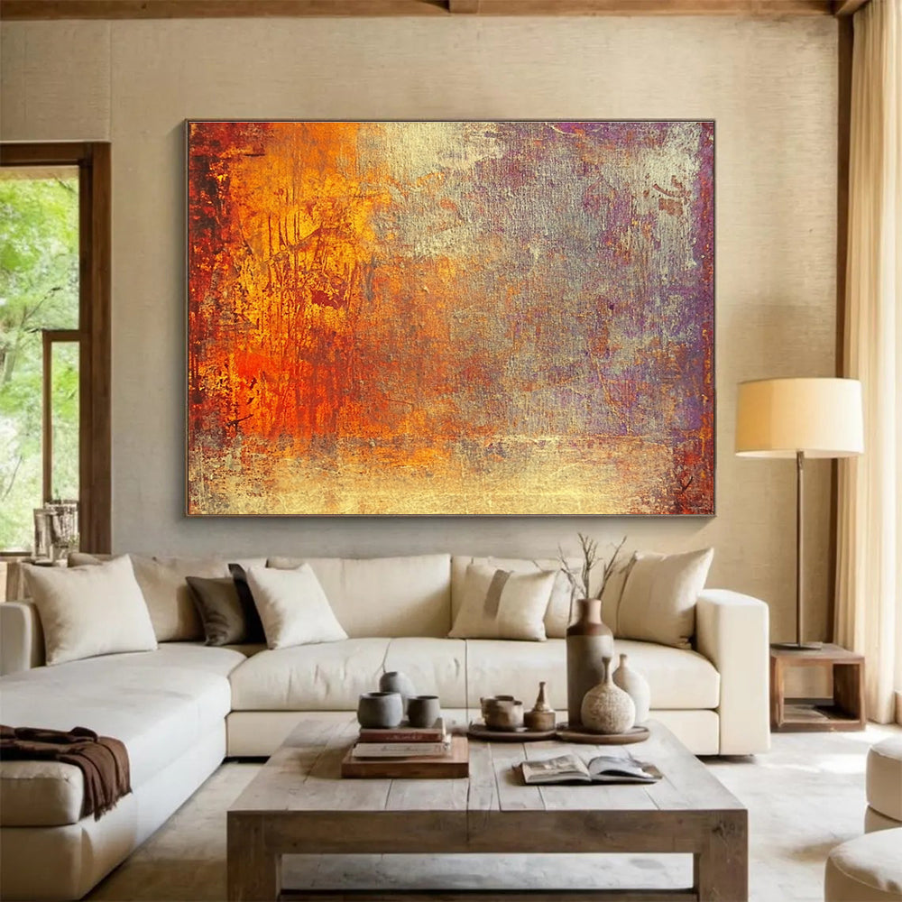 Warm Abstract Textures Art for Cozy Café & Rustic Home Decor SC432