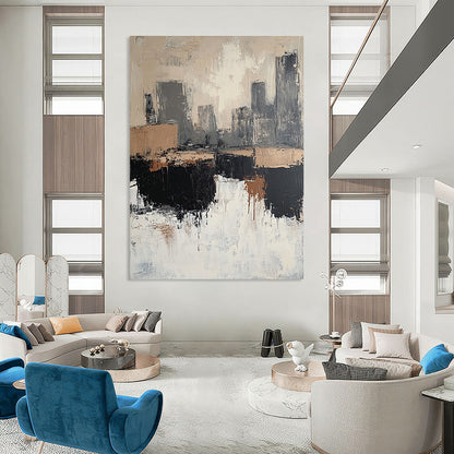 Abstract Cityscape in Neutrals for Urban Penthouse & Modern Gallery STSC412