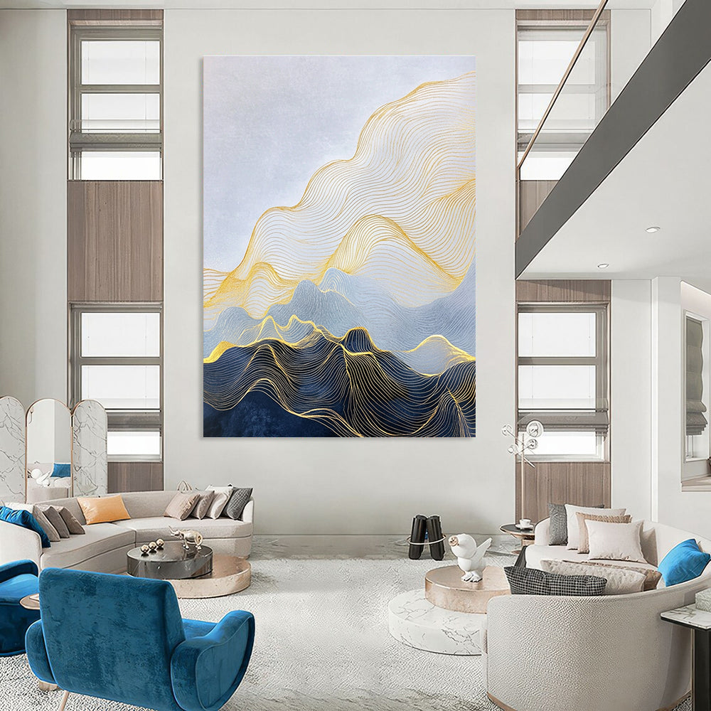 Golden Wave Mountains for Luxury Living Room & Contemporary Art Gallery STSC1257