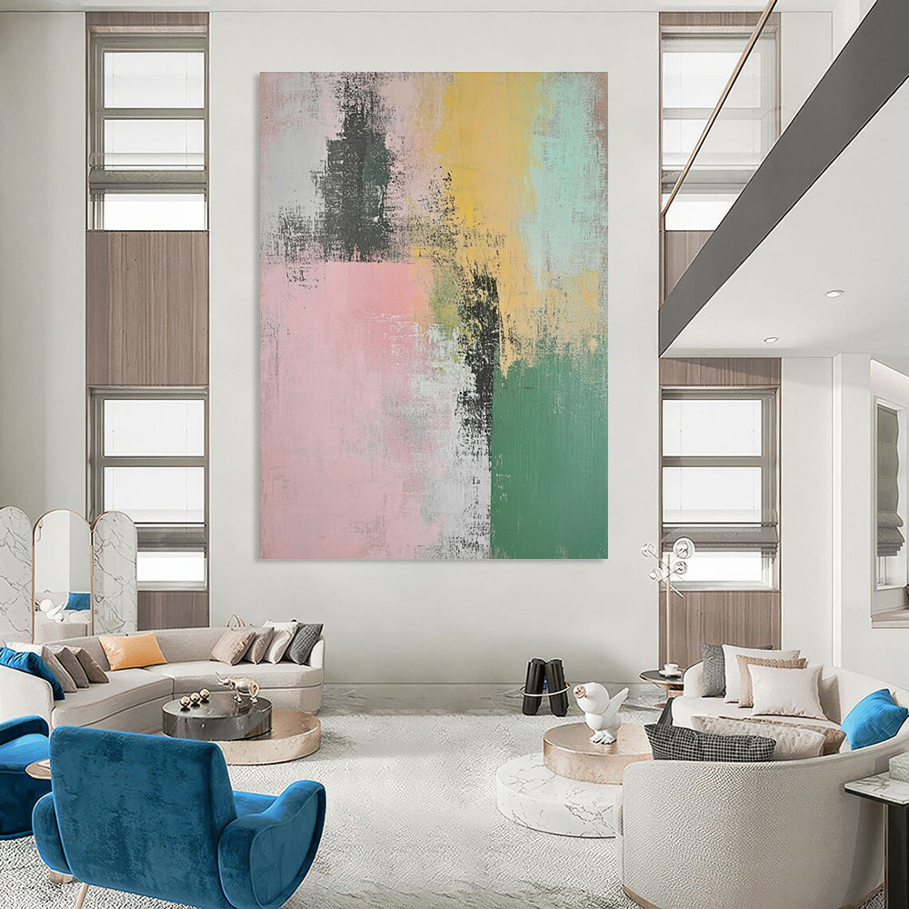 Soft Color Block Abstract for Nursery & Gentle Yoga Studio STSC774