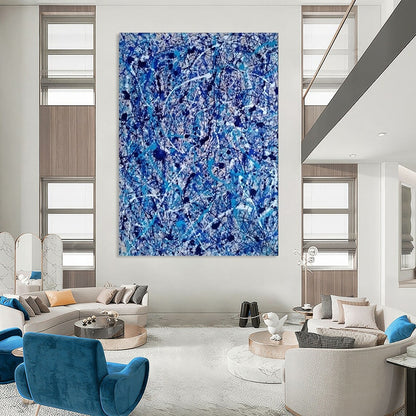 Blue Splash Abstract Art for Modern Office Lobby & Art - Inspired Café DLZ2260