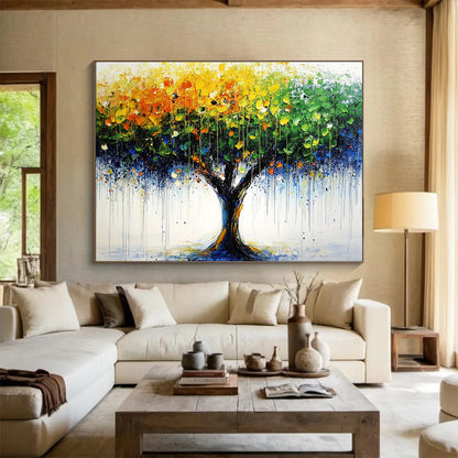 Colorful Dripping Tree Art for Bohemian - Style Home & Creative Art Studio SC285