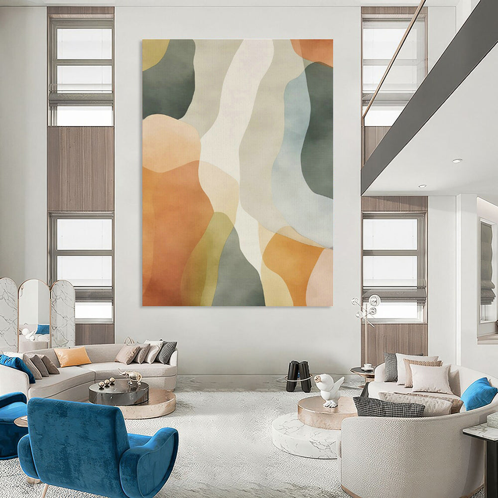 Colorful Wavy Abstract Art for Bohemian Café & Playful Kids' Room DLZ1641