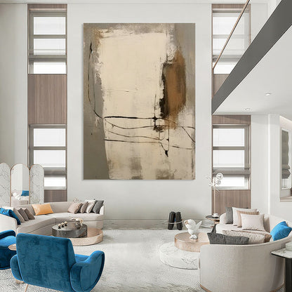Neutral Geometric Abstract Art for Industrial - Chic Loft & Contemporary Art Gallery DLZ0856