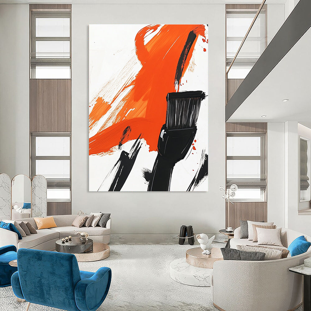 Orange Brushstroke with Tool for Creative Studio & Art Supply Store STSC1278