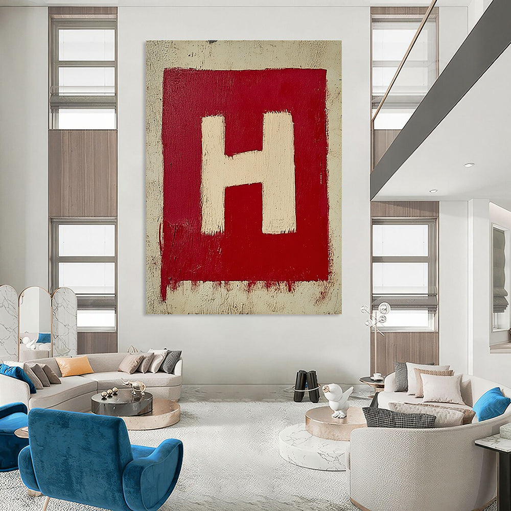 Red and White “H” for Industrial - Style Loft & Minimalist Office STSC1163