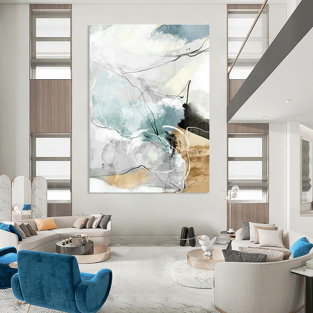 Pastel Line Abstract Art for Scandinavian Nursery & Light - Filled Café DLZ1344